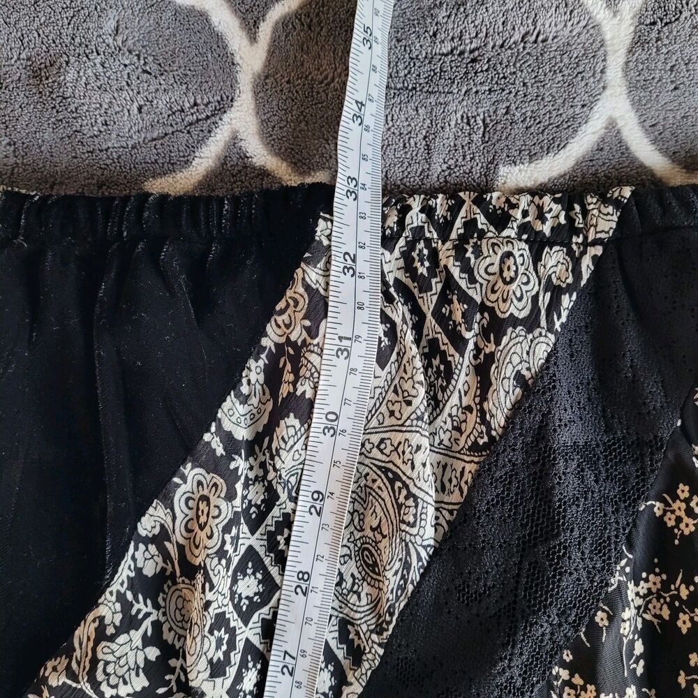 Womens Asymetrical Velvet Mix Media Skirt Size Small Bohemian Witchy Whimsygoth - Picture 4 of 7